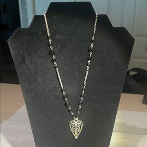 Brighton Black and Silver Heart Pendant Necklace